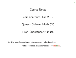 Course Notes Combinatorics, Fall 2012 Queens College, Math 636