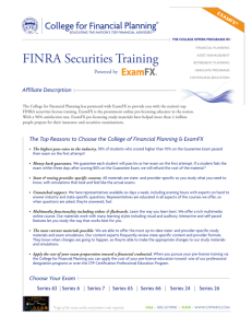 FINRA Securities Training - College for Financial Planning