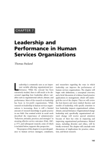 Leadership and Performance in Human Services Organizations