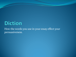 Power Point: Diction in your persuasive essay
