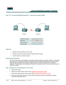 Lab 1.2.7 Connecting WAN Interfaces – Instructor Version 2500