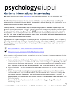 Guide to Informational Interviewing