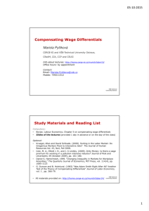 Compensating Wage Differentials Study Materials and Reading List