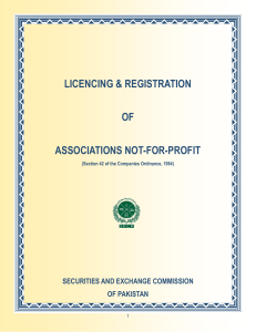 Licencing & Registration of Not-For-Profit
