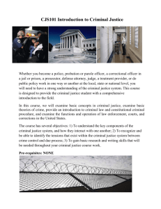 CJS101 Introduction to Criminal Justice