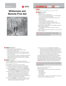 Wilderness and Remote First Aid CHECK CALL CARE