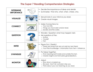 The Super 7 Reading Comprehension Strategies DETERMINE