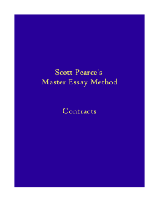 Scott Pearce's Master Essay Method Contracts
