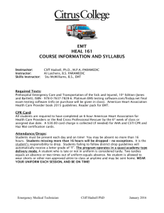 emt heal 161 course information and syllabus