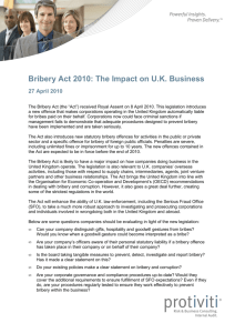 Bribery Act 2010: The Impact on UK Business