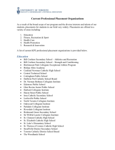 Current Professional Placement Organizations