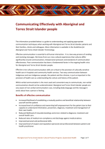 Communicating Effectively with Aboriginal and Torres Strait Islander