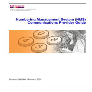 Numbering Management System (NMS) - Stakeholders