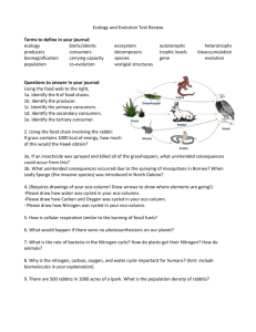 Ecology and Evolution Test Review Terms to define in your journal