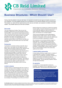 Business Structures - Which Should I Use?