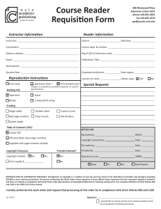 Course Reader Requisition Form