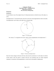 Ver. 2.2 NE01 - Centripetal Force Page 1 of 12 Laboratory Manual
