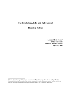 The Psychology, Life, and Relevance of Thorstein