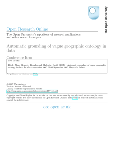 Open Research Online Automatic grounding of vague geographic