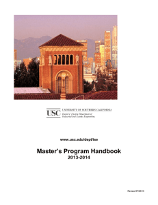 Master's Program Handbook - Daniel J. Epstein Department of