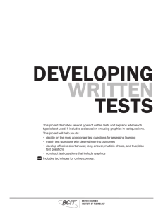 Developing Written Tests