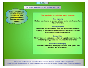 The United States economy is a mixed economy. C.E.9c
