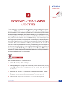 Economy - Its Meaning and Types