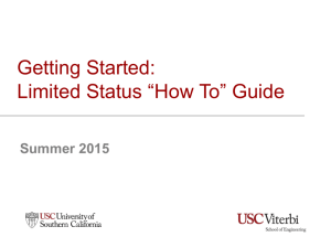 Getting Started: Limited Status “How To” Guide