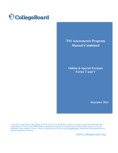 TSI Assessments Program Manual Combined