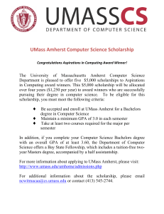 UMass Amherst Computer Science Scholarship