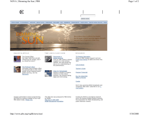Page 1 of 2 NOVA | Dimming the Sun | PBS 5/30/2008 http://www