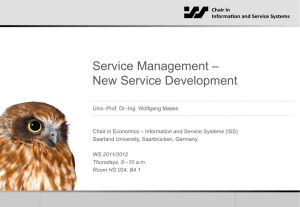 Service Management – New Service Development