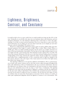 Lightness, Brightness, Contrast, and Constancy