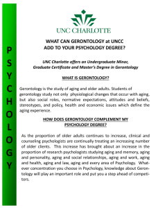 psychology - Gerontology at UNC Charlotte!