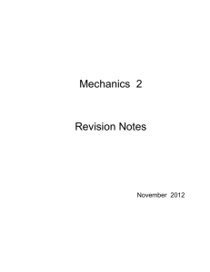 Mechanics 2 Revision Notes