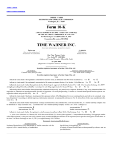 Form 10-K TIME WARNER INC. - Investor Relations Solutions