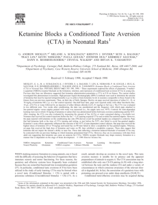 Ketamine Blocks a Conditioned Taste Aversion