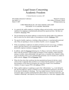 Legal Issues Concerning Academic Freedom