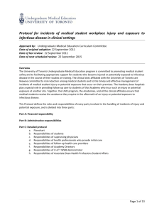 Protocol for incidents of medical student workplace injury and