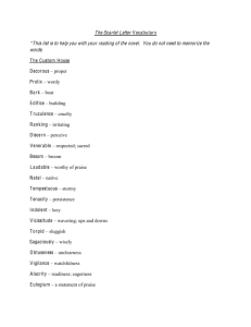 The Scarlet Letter Vocabulary *This list is to help you with your