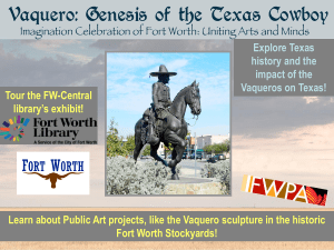 Learn about Public Art projects, like the Vaquero sculpture in the