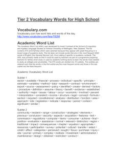 Tier 2 Vocabulary Words for High School