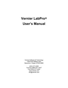 Vernier LabPro   User's Manual