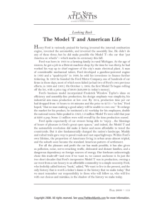 The Model T and American Life