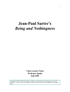 Jean-Paul Sartre's Being and Nothingness