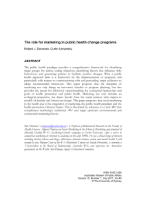 The role for marketing in public health change programs