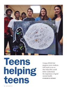 Teens Helping Teens - Article on Network of Champions
