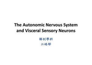 The Autonomic Nervous System (ANS) and Visceral Sensory Neurons