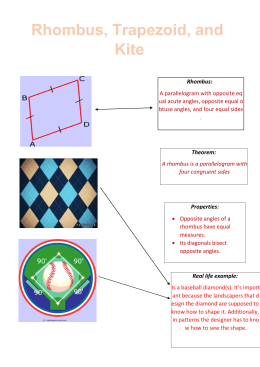 Crossword Puzzle for Quadrilaterals