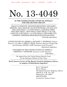 filed an amicus brief - The Becket Fund for Religious Liberty